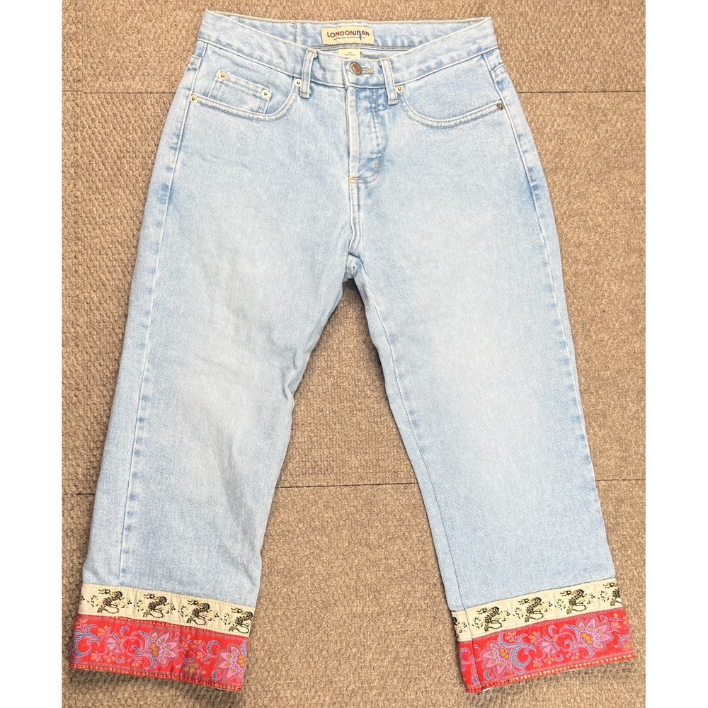London Jean Vtg Women's Asian‎ Themed Print Carpi Denim Jeans Size 4